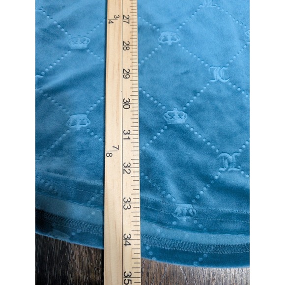 NWT Juciy Couture 1X Short Dress Aqua Velour‎ Flare L Embossed Crowns Scoop Neck - Picture 8 of 9